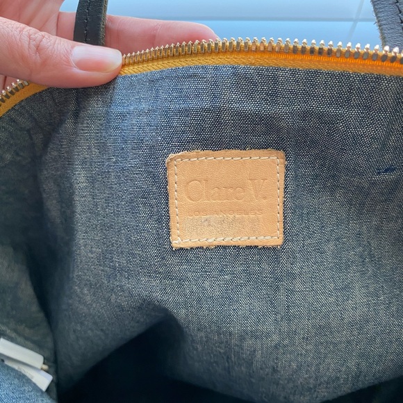 Clare V. Attaché Snake Embossed Goatskin Tote - Picture 3 of 16